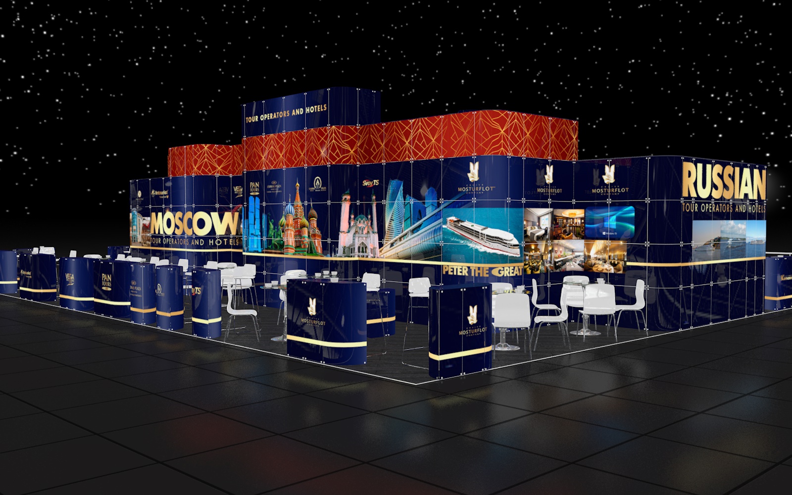 Stand construction at the exhibition ITB Berlin march 2019